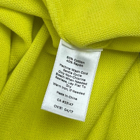Talbots Knit Sweater NWT Chartreuse Yellow Size Medium - Picture 6 of 11